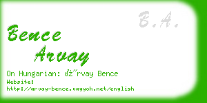 bence arvay business card